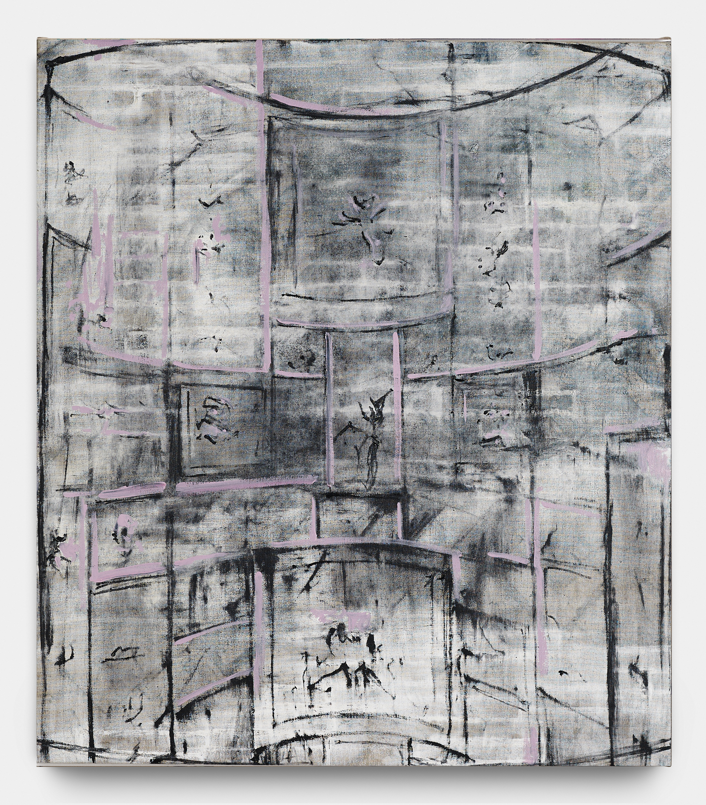 Alessandro Scarabello, Siparietto delle Muse, 2019, olio su tela, cm 101 x 89.