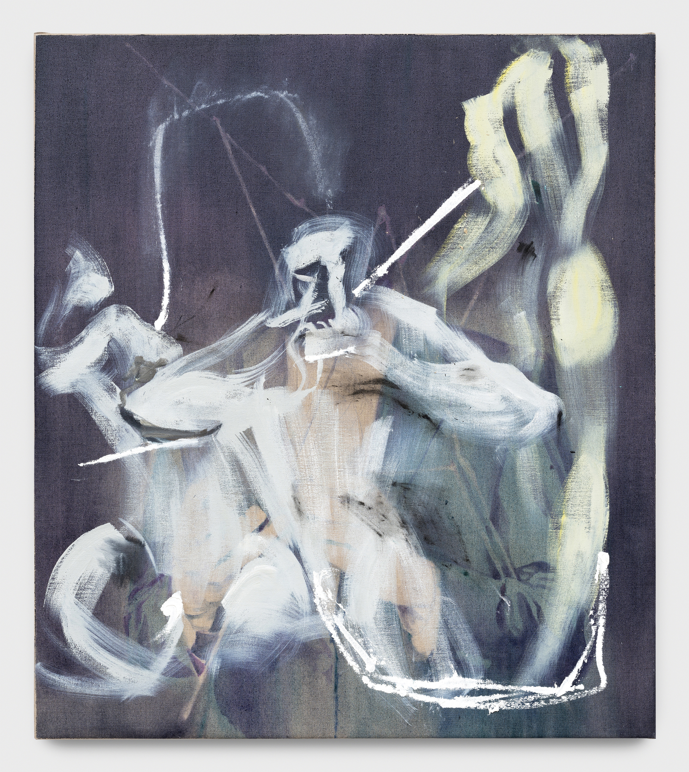 Alessandro Scarabello, Sphinx, 2018, olio su tela, cm 101 x 89.