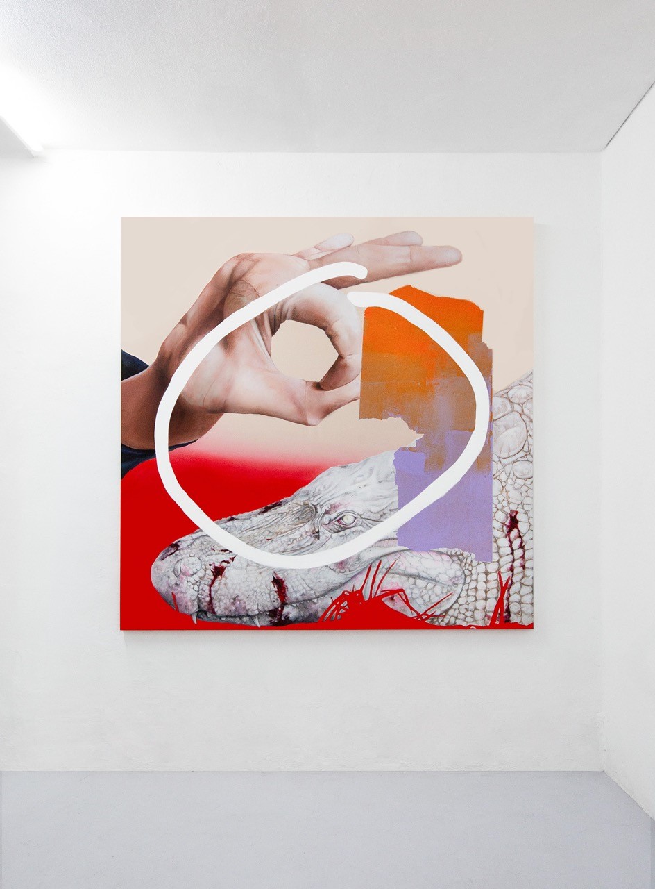 Andrea Martinucci, 25102018.jpeg acrylic and pencil on canvas, 150x150 cm 2018 Courtesy Banca Sistema Arte collection Photo: Andrea Cenetiempo per Dimora Artica